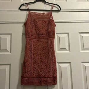 Dark rose colored, lace dress